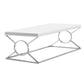 HomeRoots 22" x 44" x 18.5" White Metal Coffee Table