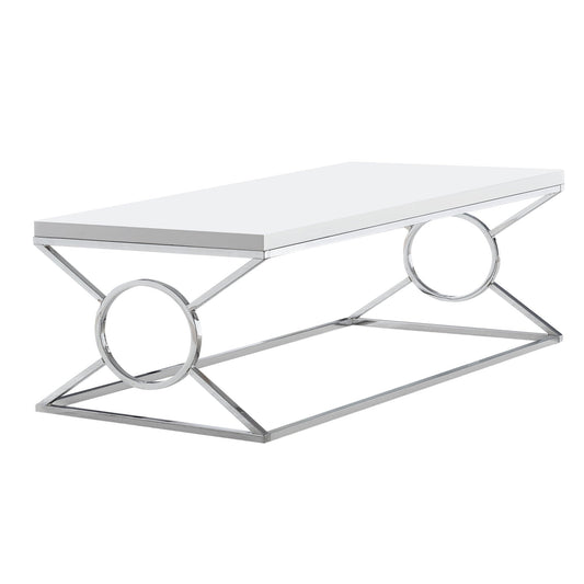 HomeRoots 22" x 44" x 18.5" White Metal Coffee Table