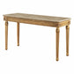 HomeRoots 22" x 57" x 37" Marble Antique Gold Wood Sofa Table