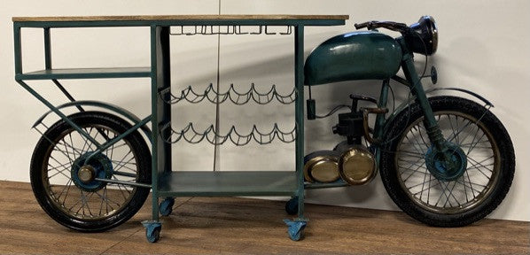 HomeRoots 22" x 86.5" x 40" TMPH Bike Bar With Antiqued Green Finish