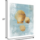 HomeRoots 23" Blue Seashell Treasures Giclee Wrap Canvas Wall Art