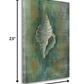 HomeRoots 23" Blue and Green Seashell Giclee Wrap Canvas Wall Art
