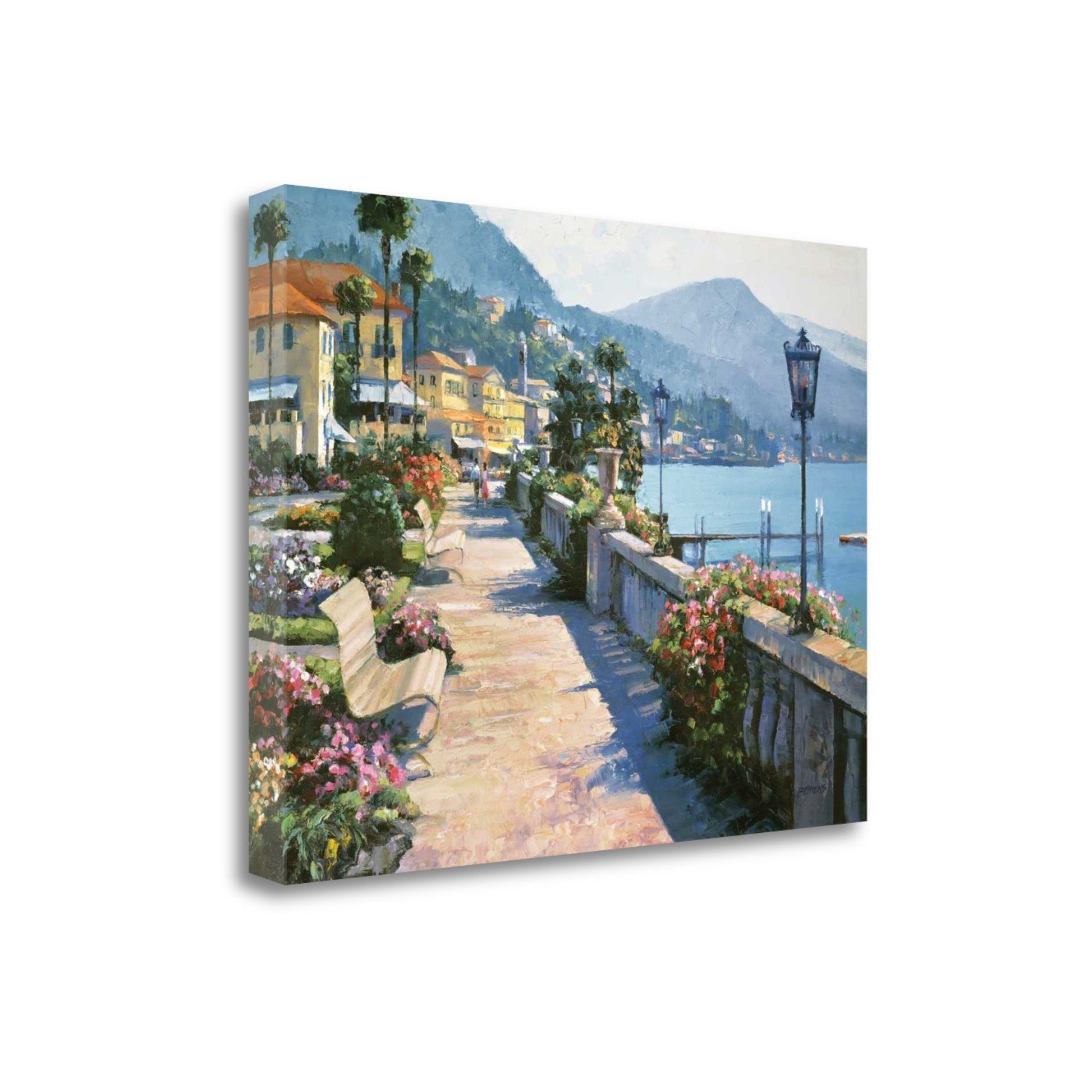 HomeRoots 23" Coastal Promenade Print on Gallery Wrap Canvas Wall Art