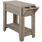 HomeRoots 23" End Table With Shelf in Taupe Finish
