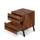 HomeRoots 23" End Table With Two Drawers in Black And Brown Finish