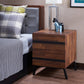 HomeRoots 23" End Table With Two Drawers in Black And Brown Finish