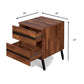 HomeRoots 23" End Table With Two Drawers in Black And Brown Finish
