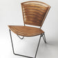 HomeRoots 23" Faux Leather Clamshell Accent Chair in Brown Finish