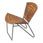HomeRoots 23" Faux Leather Clamshell Accent Chair in Brown Finish