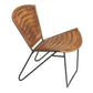 HomeRoots 23" Faux Leather Clamshell Accent Chair in Brown Finish