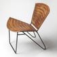 HomeRoots 23" Faux Leather Clamshell Accent Chair in Brown Finish