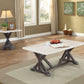 HomeRoots 23" Faux Marble Mirrored End Table With Espresso And White Finish
