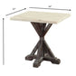 HomeRoots 23" Faux Marble Mirrored End Table With Espresso And White Finish