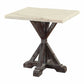 HomeRoots 23" Faux Marble Mirrored End Table With Espresso And White Finish