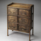 HomeRoots 23" Metal Six Drawer Chest in Bronze Finish
