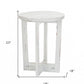 HomeRoots 23" Modern Farmhouse Round End Table With Rustic White Finish
