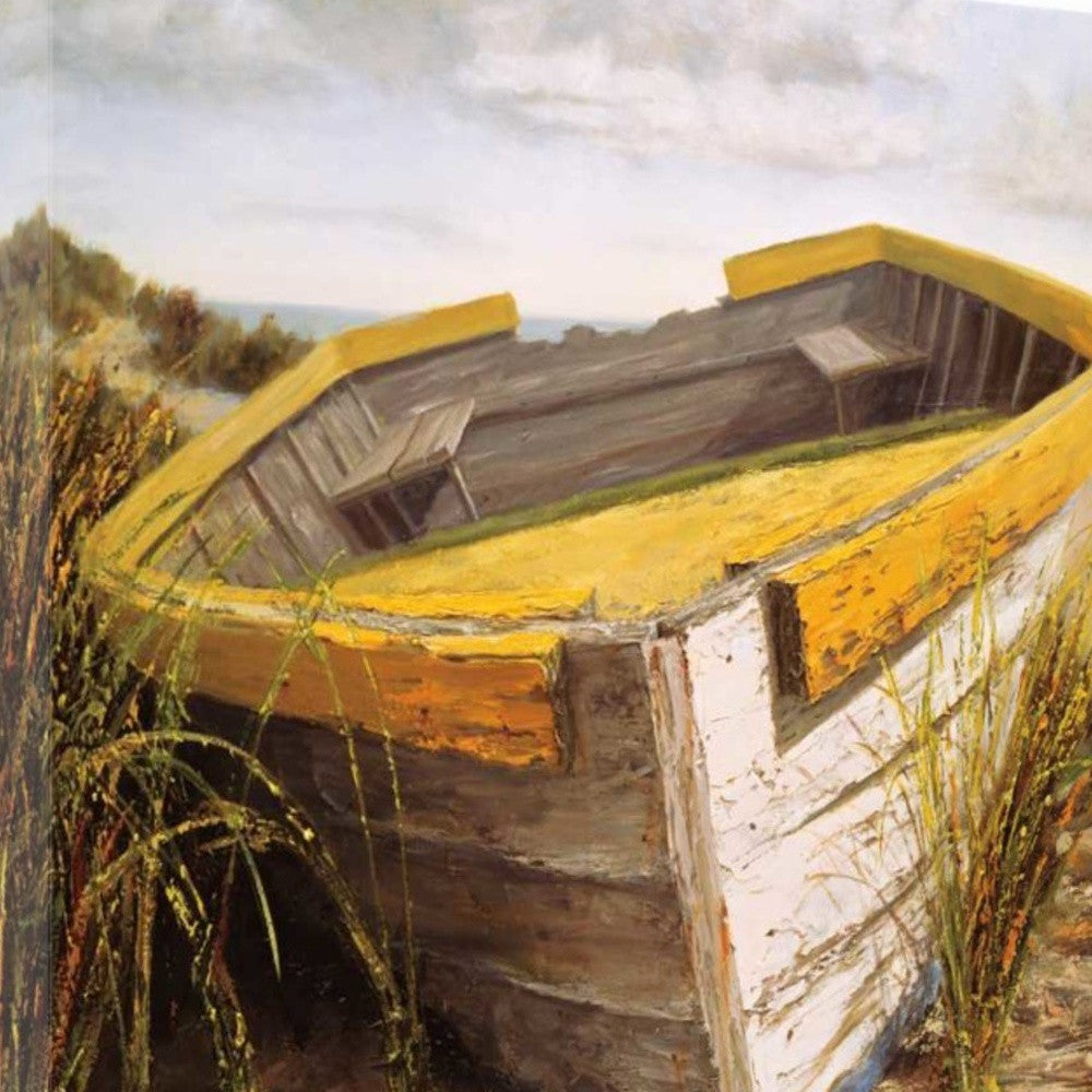 HomeRoots 23" Old Rugged Fishing Boat Giclee Wrap Canvas Wall Art