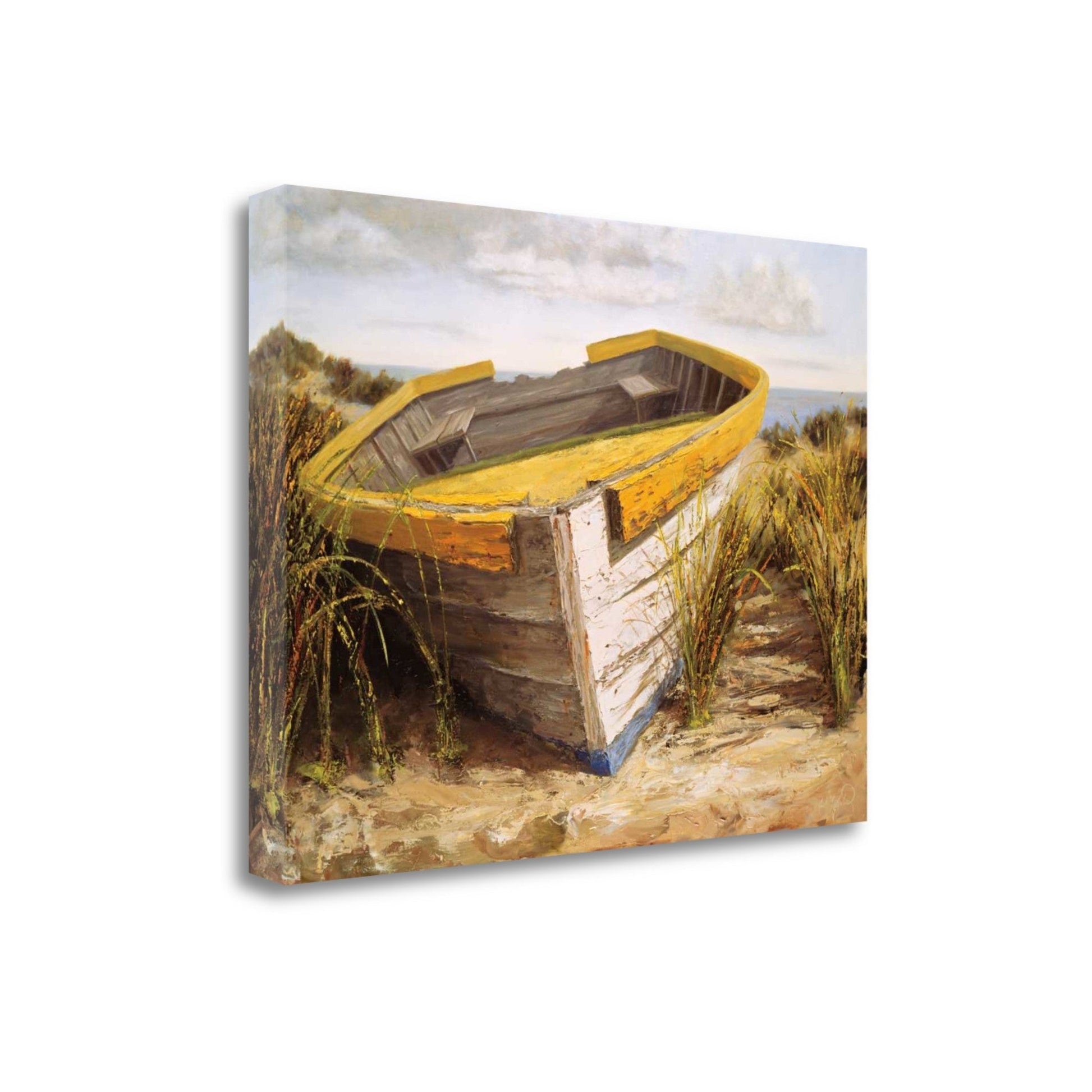 HomeRoots 23" Old Rugged Fishing Boat Giclee Wrap Canvas Wall Art
