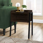 HomeRoots 23" Rectangular Espresso Accent Table With Black Metal Legs