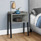 HomeRoots 23" Rectangular Metal Accent Table With Grey and Black Finish