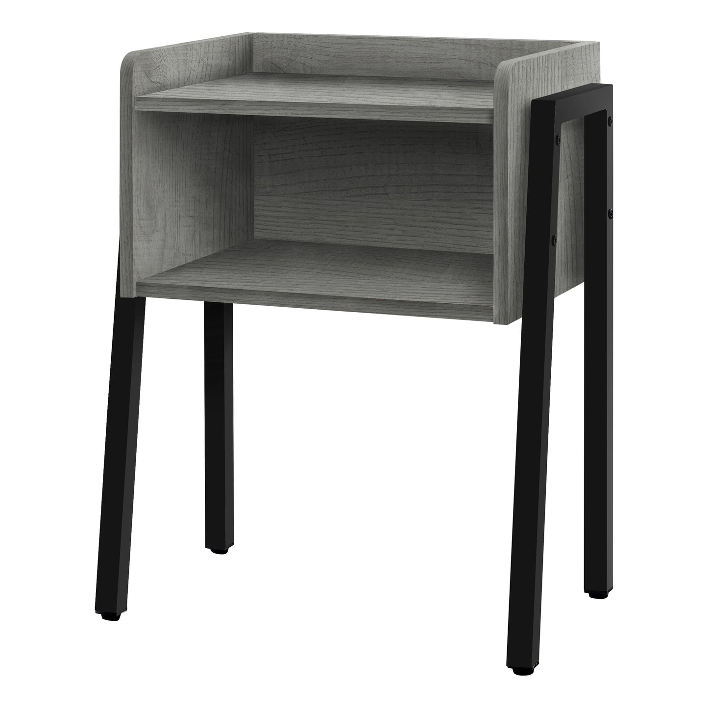 HomeRoots 23" Rectangular Metal Accent Table With Grey and Black Finish