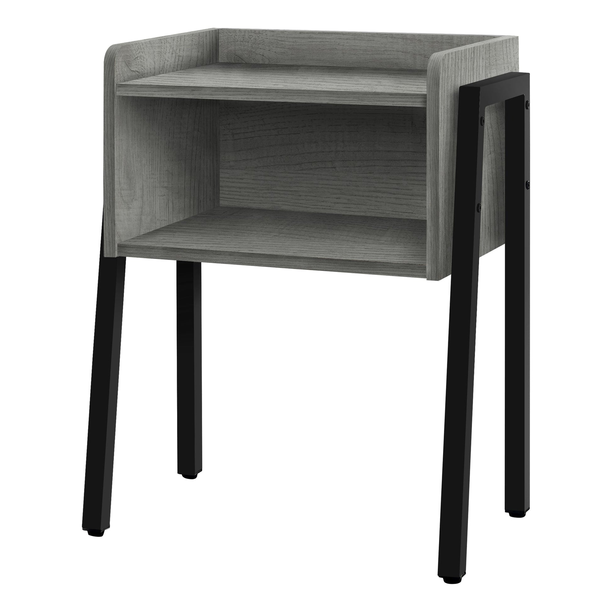 HomeRoots 23" Rectangular Metal Accent Table With Grey and Black Finish