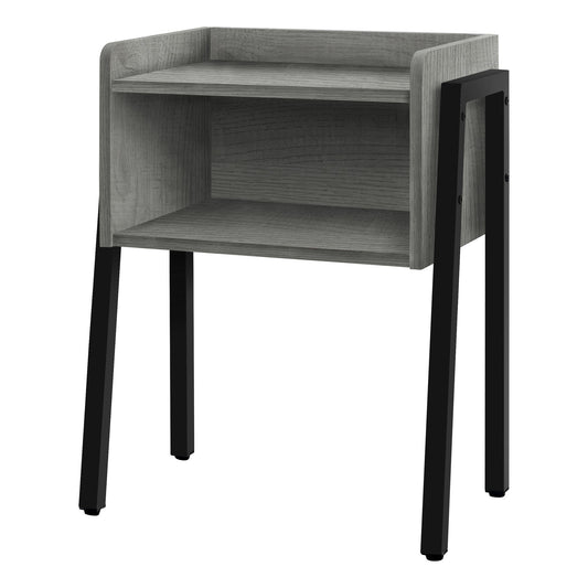 HomeRoots 23" Rectangular Metal Accent Table With Grey and Black Finish