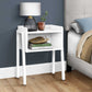 HomeRoots 23" Rectangular White Accent Table With White Metal Legs