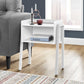 HomeRoots 23" Rectangular White Accent Table With White Metal Legs