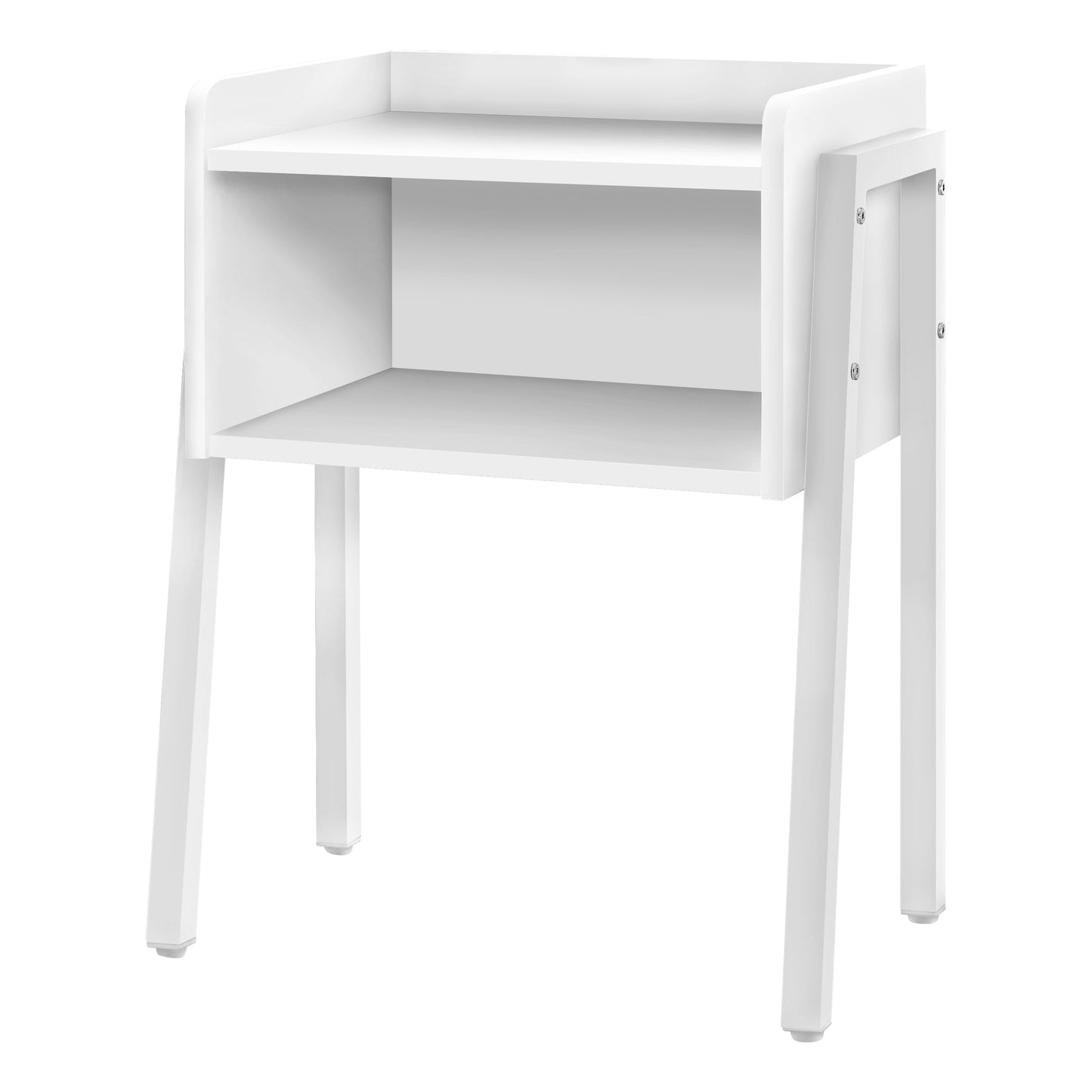 HomeRoots 23" Rectangular White Accent Table With White Metal Legs