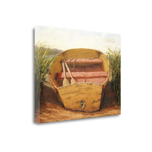HomeRoots 23" Rustic Fishing Boat Print on Gallery Wrap Canvas Wall Art