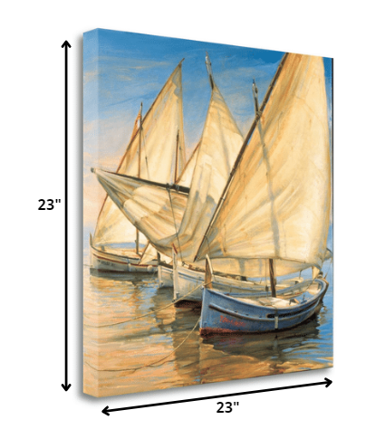 HomeRoots 23" Series of Boats with Lateen Sails Giclee Wrap Canvas Wall Art