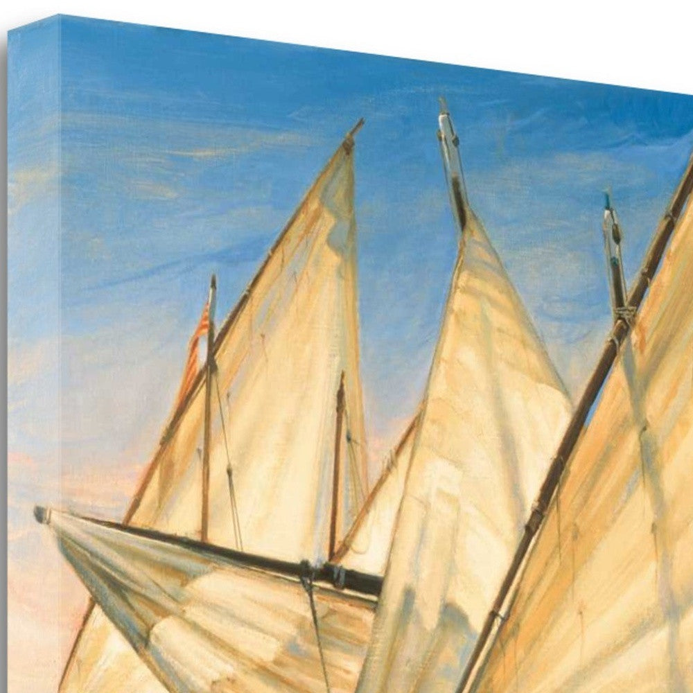 HomeRoots 23" Series of Boats with Lateen Sails Giclee Wrap Canvas Wall Art