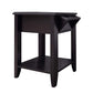 HomeRoots 23" Side Accent Table With Adjustable Cup Holder Drawer nd Bottom Shelf in Cappuccino Finish