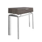 HomeRoots 23" Silver And Deep Taupe End Table With Drawer