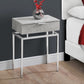 HomeRoots 23" Silver And Gray End Table With Drawer