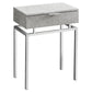 HomeRoots 23" Silver And Gray End Table With Drawer