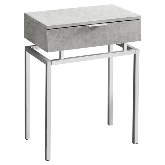 HomeRoots 23" Silver And Gray End Table With Drawer