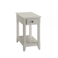 HomeRoots 23" Solid And Manufactured Wood Mirrored End Table With Drawer And Shelf in White Finish