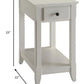HomeRoots 23" Solid And Manufactured Wood Mirrored End Table With Drawer And Shelf in White Finish