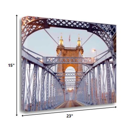 HomeRoots 23" Spellbinding Suspension Bridge Giclee Wrap Canvas Wall Art