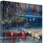 HomeRoots 23" Three Red Boats Giclee Wrap Canvas Wall Art