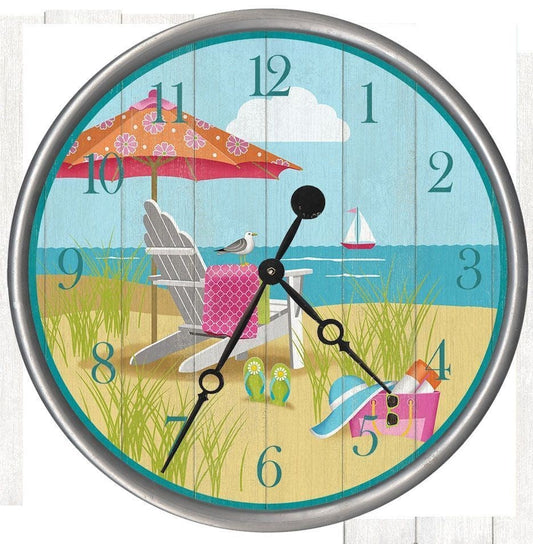 HomeRoots 23" Vibrant Day at the Beach Wall Clock