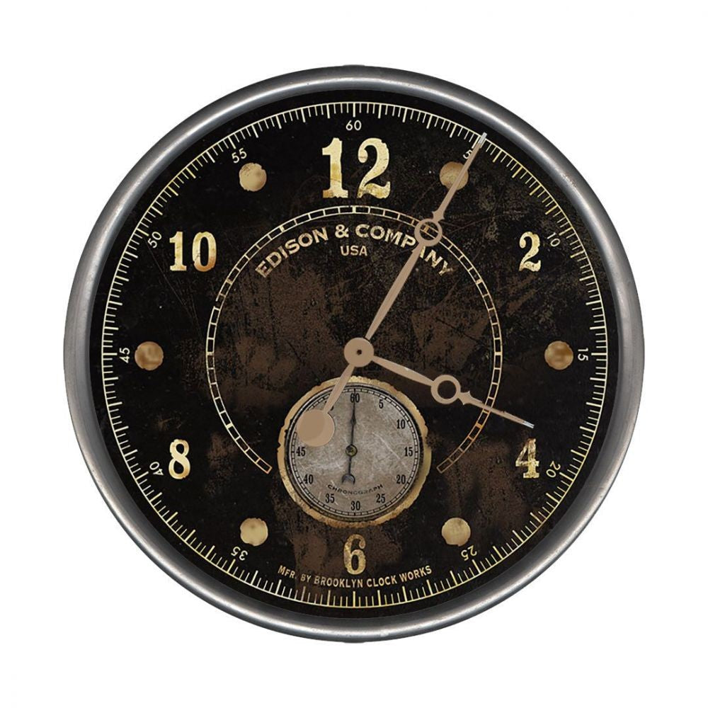 HomeRoots 23" Vintage Look Black Wall Clock