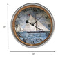 HomeRoots 23" Vintage Nautical Sailboats Wall Clock