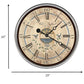 HomeRoots 23" Vintage Wedgwood Blue and Taupe Wall Clock