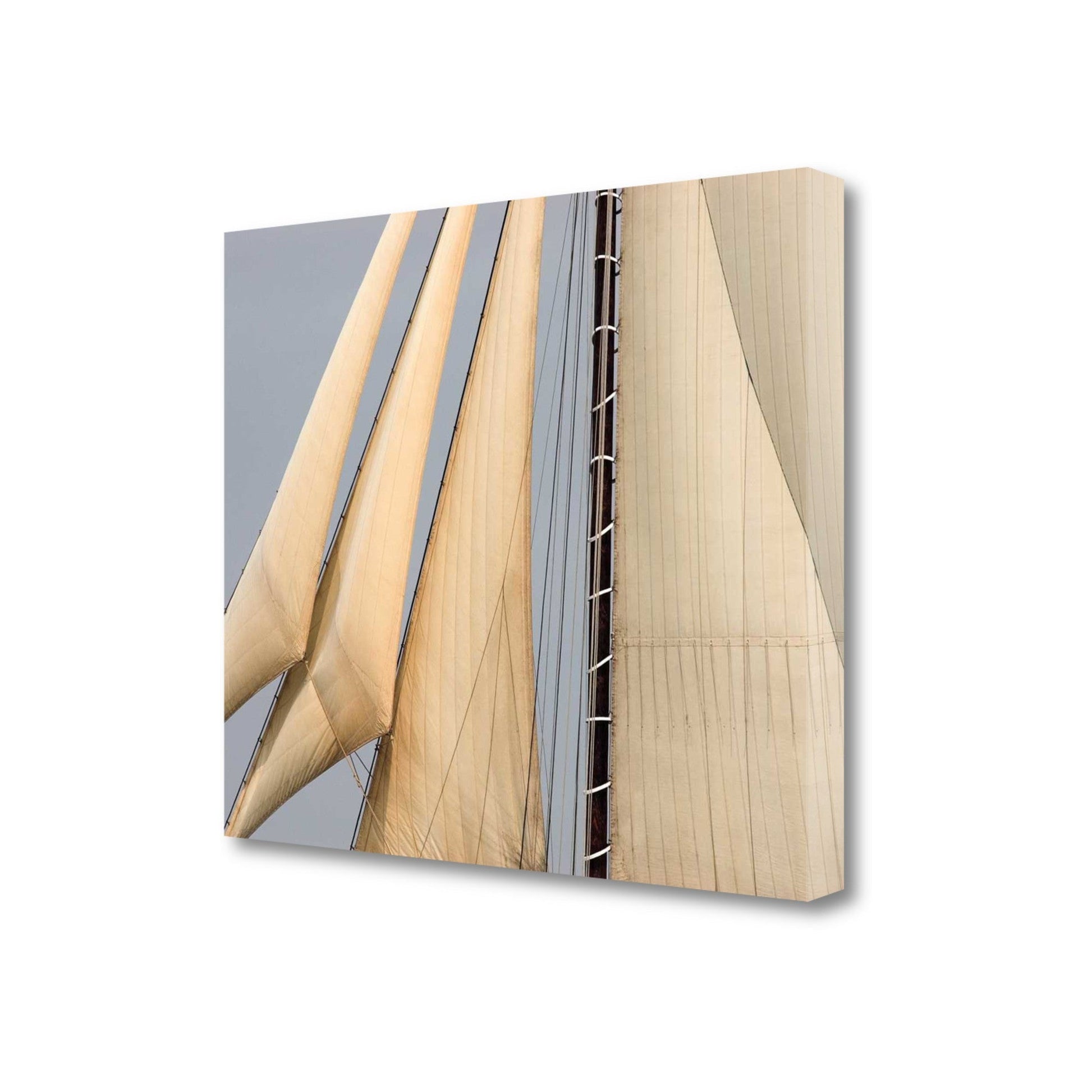 HomeRoots 23" White Lateen Sails with Mast Giclee Wrap Canvas Wall Art
