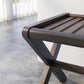 HomeRoots 23" Wood Slat Stool Or End Table in Dark Brown Finish