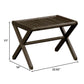 HomeRoots 23" Wood Slat Stool Or End Table in Dark Brown Finish
