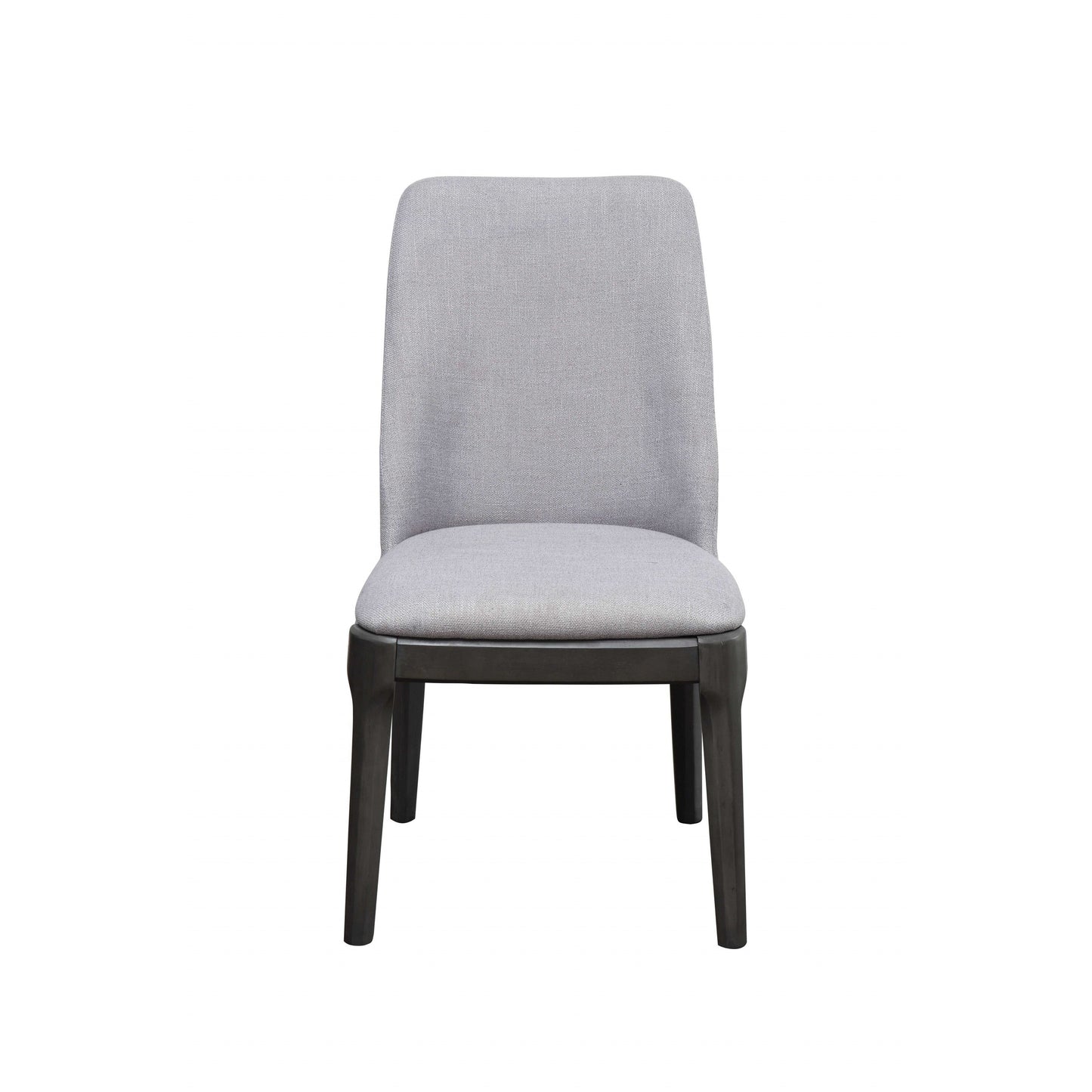 HomeRoots 23" x 21" x 39" Linen Upholstered Seat And Oak Wood Side Chair in Light Gray Finish